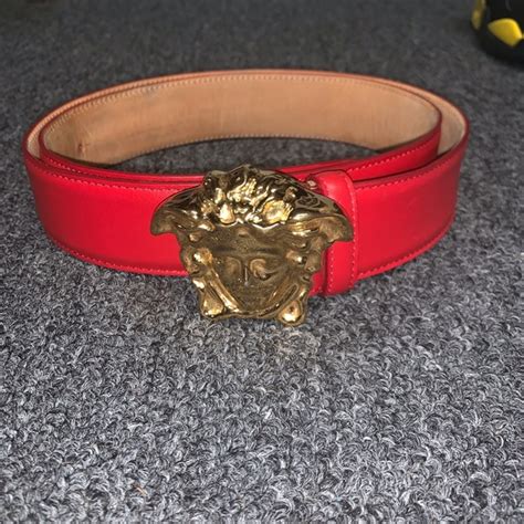 versace belt red - Versace red belt for men.